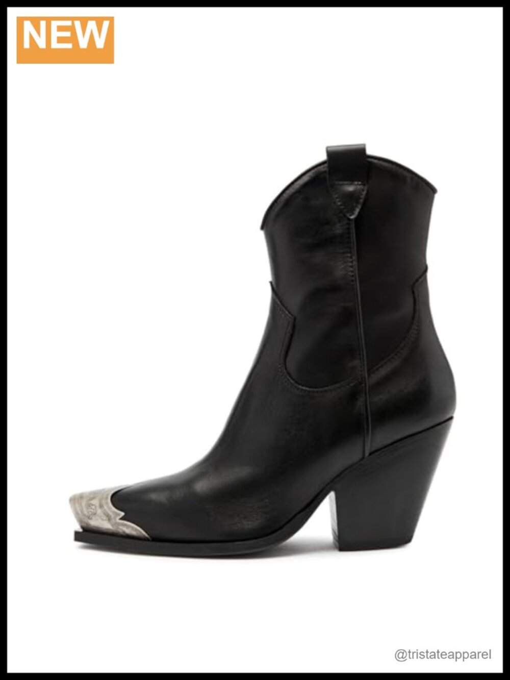 Women Cowboy Snip Toe Ankle Boots Stacked Heel Side Zip Western Booties